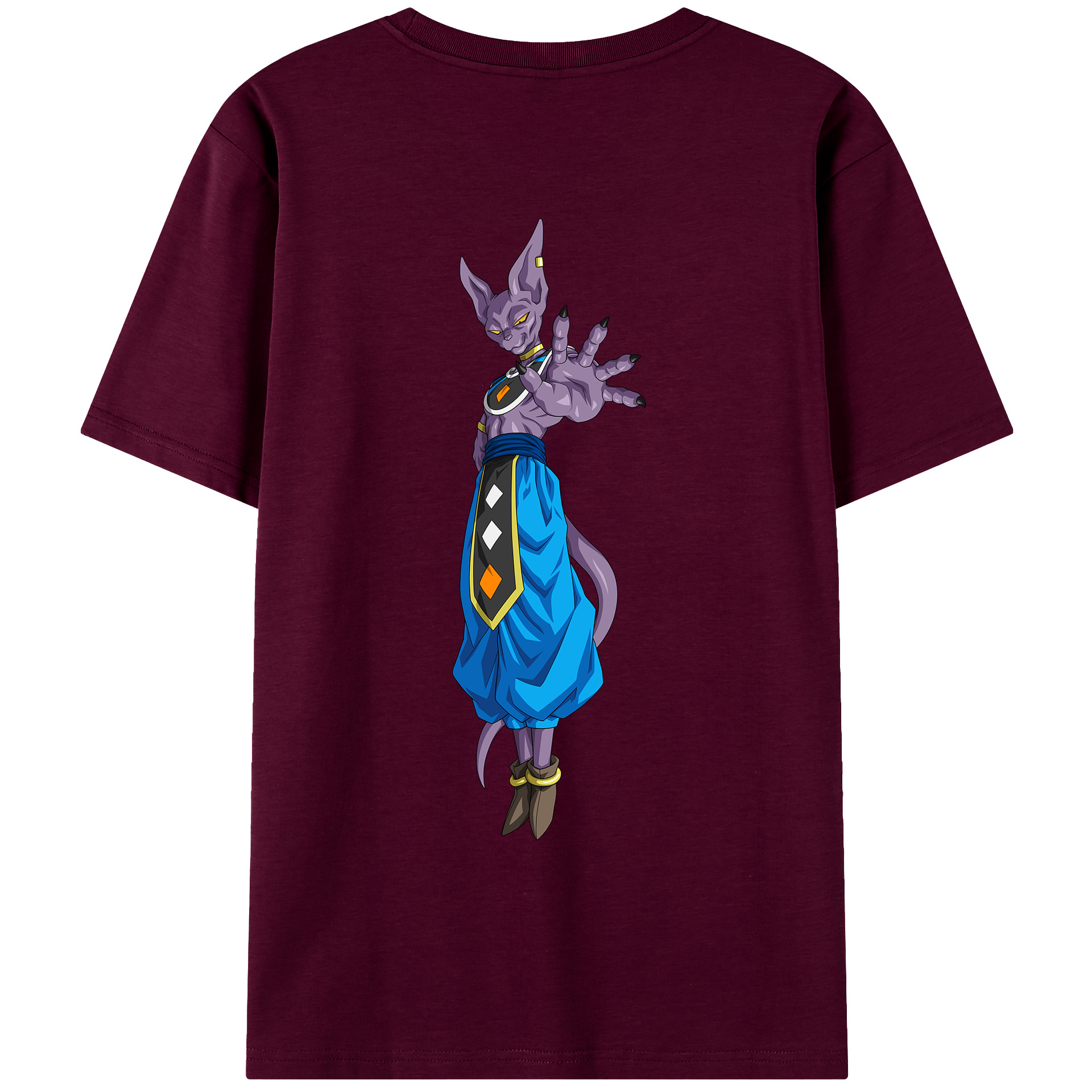 （画像用） ドラゴンボール ビルス 破壊神ビルス DRAGON BALL Beerus Birusu レディース半袖Tシャツ(バックプリント)